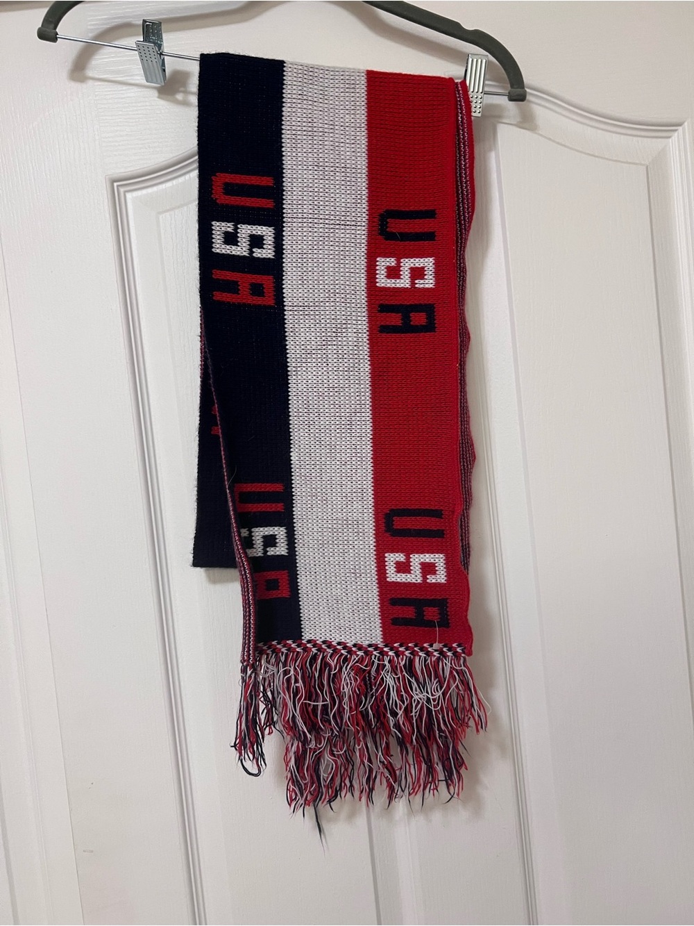 USA Knit Scarf in Red, White, and Navy